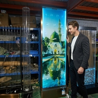 Nouveau design de panneau mural à bulles d'eau, éclairage décoratif pour mariage, décoration intérieure, fontaine cascade, logo en acier inoxydable