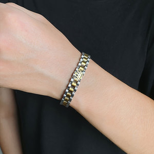 Non Tarnish 316L Stainless Steel <b>Men's</b> Fashion Bracelets & <b>Bangles</b> 14k 18k Pvd Gold Plated Crown Jewelry Bracelet for <b>Men</b> - Product Image 2