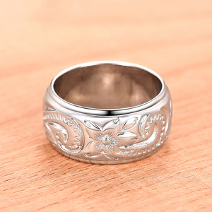 Anello con Rosa in Rilievo, Vintage Floreale, Fascia Singola, Elegante Accessorio di Moda per Feste e Outfit Quotidiani - Product Image 5