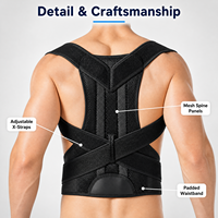 Ceinture Renforcée pour le Dos, Correcteur de Posture Lombaire, Gilet Réglable, Sangle de Soutien Dorsal, Attelle pour le Dos, Protection du Cou