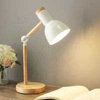 Lampe de table LED à base en bois, homologuée UL, réglable, protection oculaire, couleur sucre, pour chambre à coucher, lecture et bureau – Meilleure vente