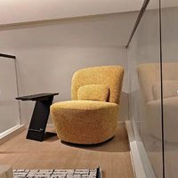 Fauteuil pivotant en tissu bouclé, fauteuil rembourré moderne à accoudoirs ronds, canapé simple confortable pour salon, chambre à coucher, salle de séjour