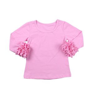 2020 monogran blanc noir chemises bébé petites filles t-shirts en coton glaçage haut volant enfants blanc l'eut filles t-shirt à manches longues - Product Image 4