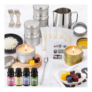 Bougie parfumée naturelle en pot avec couvercle blanc de qualité supérieure pour mariage, boutique, vitrine, collection élégante, luxe - Product Image 1