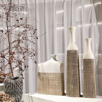 Vase en céramique Wabi-Sabi Merlin Living pour la décoration de la maison, vase de table, décoration, fabrication d'usine de céramique de Chaozhou