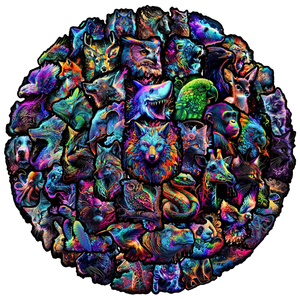 50 autocollants décoratifs imperméables en PVC, 4-6 cm, style néon cool, tigre, lion, loup, chat, <span class=keywords><strong>animaux</strong></span> de la <span class=keywords><strong>jungle</strong></span> colorés, pour la décoration de la maison - Product Image 1