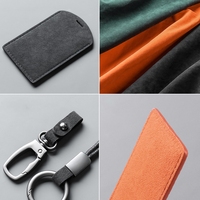 Porte-clés en cuir suédé NFC, porte-clés de voiture à induction, étui pour clé NFC, étui pour carte d'accès, housse pour carte, porte-clés avec logo personnalisé