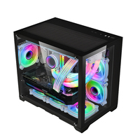 Lovingcool OEM Factory Most Popular Gaming PC Desktop Computer Gaming M-ATX/ITX Case RGB Computer Case With Screen