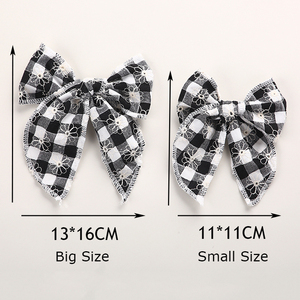 2 unids/set mamá y yo <span class=keywords><strong>accesorios</strong></span> para el cabello Clips de lazo a cuadros Gingham bordado flor mamá y yo pasadores conjunto de Clips de lazo - Product Image 5