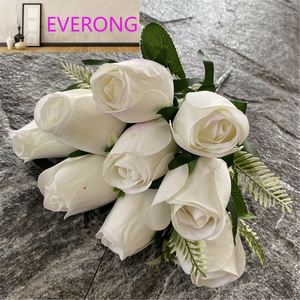 Fiori Artificiali di Alta Qualità per Centrotavola, 9 Piccoli Boccioli di Rosa - Product Image 2