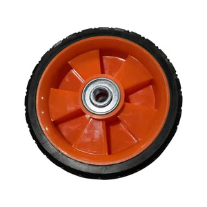 Hand <b>Tool</b> <b>Cart</b> Casters 150mm Orange Solid Rubber Wheels Durable <b>For</b> Handcart Use - Product Image 4