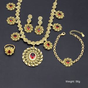 Jxx Juego de Joyería de Lujo de Dubái, Chapado en Oro de 24k con Circonitas, de Alta Calidad, Moderno, Recién Llegado, para Mujer, para Fiestas y Bodas, Venta al Por Mayor - Product Image 5