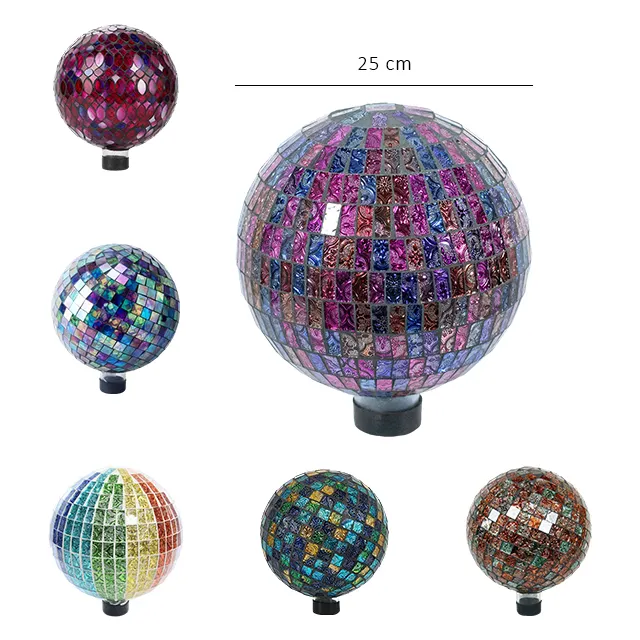 모자이크 유리 손으로 날려 정원 공 모자이크 유리 정원 야외 마당 잔디 데코에서 태양 광 응시 공