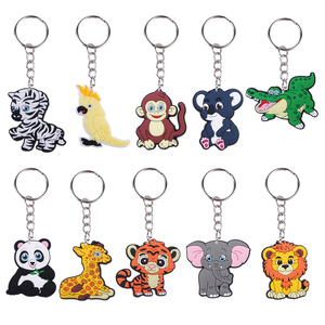New Arrival Custom Logo PVC Rubber Keychain Factory Wholesale Plastic Key Chains Anime Cartoon Zoo Style Key Ring Promotion Sale