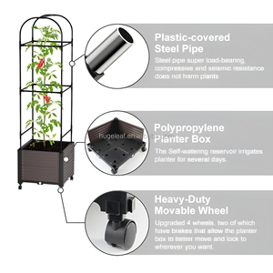 Sistema de Jardinería Reutilizable <span class=keywords><strong>con</strong></span> Autorriego, Jaula Elevada para Tomates, Jardinera Elevada <span class=keywords><strong>con</strong></span> <span class=keywords><strong>Ruedas</strong></span> - Product Image 2