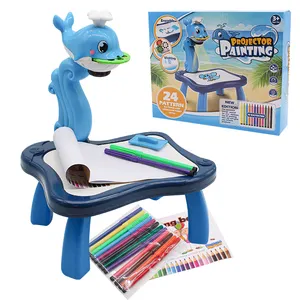 Child Intelligence Dolphin Drawing Board Electronic Light & Music proiettore per bambini pittura giocattolo artistico