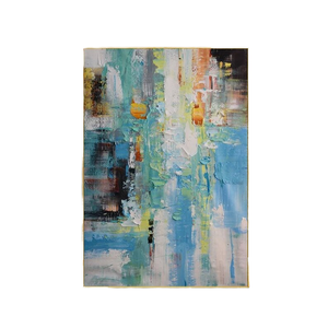 Modern Floating <b>Frame</b> Light Green White Abstract Wall Art Aluminum <b>Frame</b> Decorative Painting for Home Office Hotel - Product Image 5