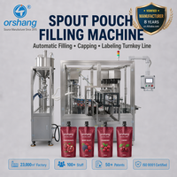 Ligne de production automatique Orshang de haute qualité pour le remplissage et le bouchage de sachets à bec verseur, avec alimentateur automatique de bouchons, anti-goutte et remplisseur Doypack servo