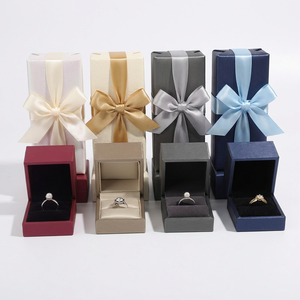 Customized Luxury Gold Silver <b>Black</b> Brushed PU Leather Jewelry <b>Box</b> Custom Logo for Ring Pendant Necklace Bracelet Packaging - Product Image 5