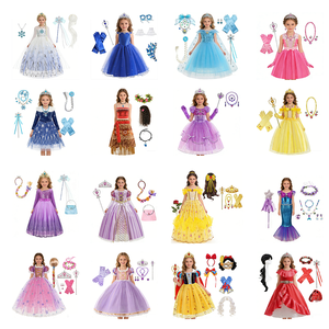 Vestido de Niña 2026 de Fantasía Elsa Anna Nieve Hermoso Disfraz de <span class=keywords><strong>Princesa</strong></span> para Juegos de Rol Fiesta de Cumpleaños Poliéster para Niños Bolsa Opp - Product Image 1