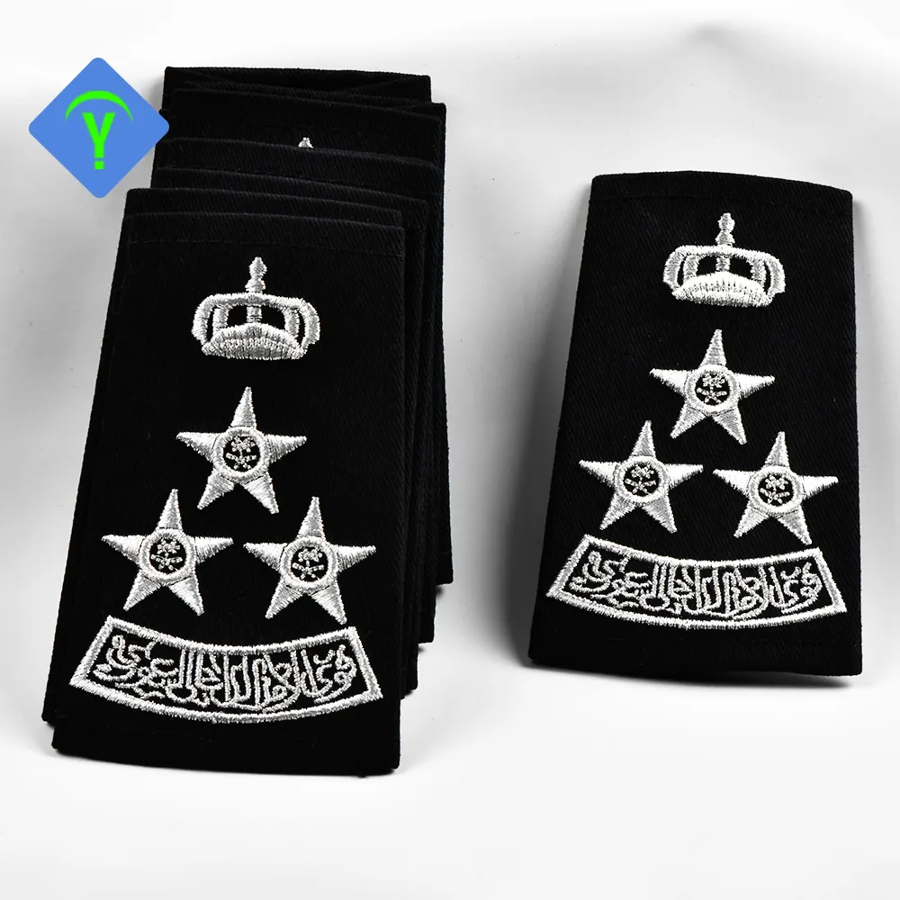 Atacado Bordado Ranks Shoulder Board Custom Epaulet Patch Badge Bordado