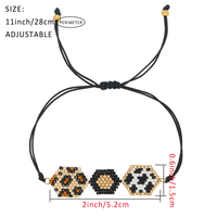 Gelang manik-manik heksagonal macan tutul Go2boho wanita Pulsera Boho musim panas buatan tangan tali mode perhiasan Miyuki gelang manik-manik