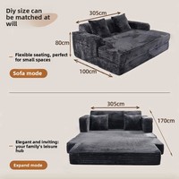 Modernes L-förmiges Modulares Ecksofa-Set Abnehmbare Sitzkissen Riesiges Schaumstoff-Cordsofa Bewegliche Eckgarnitur für Wohnzimmer
