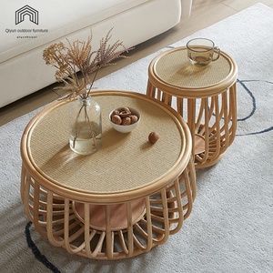 Mesa de centro con marco de hierro de ratán <span class=keywords><strong>Natural</strong></span> moderno nórdico para sala de estar muebles para el hogar - Product Image 2