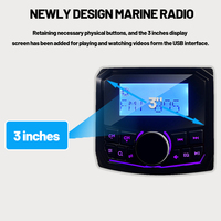 Fonction USB AMFM Média numérique extérieur Lecteur MP3 marin résistant aux intempéries pour bus touristique et récepteur d'instruments marins