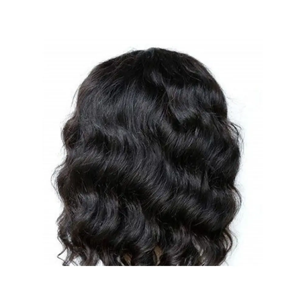 MU African wig medium split short curly hair medium long straight hair synthetic hair black short wig headband