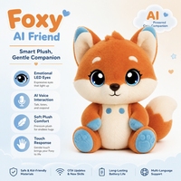 Adorable compagnon en peluche renard avec interaction vocale IA et réponse tactile, batterie longue durée, sans danger pour les enfants de 3 ans et plus
