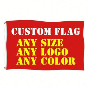 Drapeau publicitaire personnalisé en polyester 100D de haute qualité, toutes tailles, pour campagnes de dropshipping, en tissu - Product Image 1
