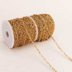 Cadena Ovalada Cruzada de Acero Inoxidable para Joyería, Collar, Pulsera, Accesorios, Cadena Plana de Acero Inoxidable - Product Image 4
