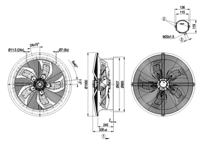 ebm-papst W8D800-CD05-80 800mm AC Axial Fan Heavy Duty Industrial Ventilation Cooling Fan for Cooling Tower and HVAC Systems - Product Image 3