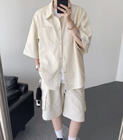 Ensemble de t-shirts pour hommes tendance été, couleur unie, coupe ample, t-shirt et short respirants à séchage rapide, ensemble deux pièces pour hommes