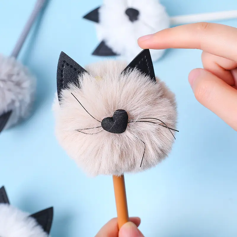 Cute Cat Cartoon China Novelty Factory Customizable Fancy Key Shape Gel Ink Pen