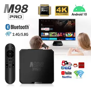 M98PRO TV set-top box Android 10.0, TV BOX pintar jaringan 4K HD, set TV box cerdas