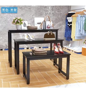 Tùy Chỉnh Cửa Hàng Hiện Đại Thang Hiển Thị Giá Cho Cửa Hàng Quần Áo Bán Lẻ Phụ Nữ May Mặc Áo Sơ Mi Áo Jean Gỗ Kim Loại Cho - Product Image 4