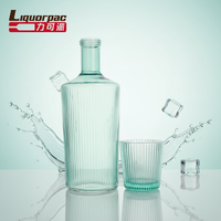 Bouteille à spiritueux en verre moderne et écologique avec bouchon à vis 375ml/750ml Forme tendance pour whisky, vodka, gin et alcool premium
