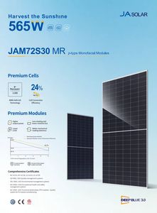 JA Solar <span class=keywords><strong>JAM72S30</strong></span> JA Panneau solaire 540w 545w 550w 560w 565w Modules de panneaux solaires monofaciaux de type P - Product Image 2