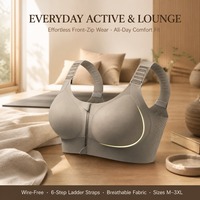 Soutien-gorge sans fil à fermeture avant avec fermeture éclair, soutien-gorge push-up sans couture, soutien-gorge pour forte poitrine, soutien-gorge minimiseur pour forte poitrine, soutien-gorge pour femme, vente en gros