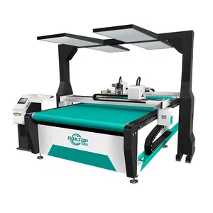 Brand new flatbed pattern cutter 2016 fashion leather pu laser cut upper leather edge painting machine