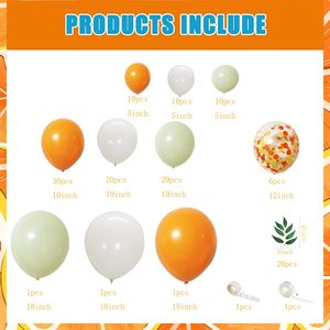 Guirlande de ballons <span class=keywords><strong>orange</strong></span>, jaune et blanc Little Cutie avec feuilles de saule artificielles, décoration de fête pour baby shower sur le thème du soleil et des fruits <span class=keywords><strong>mandarine</strong></span> - Product Image 2