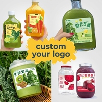 Autocollant en vinyle adhésif imperméable avec logo personnalisé, étiquettes personnalisées pour jus de fruits, boissons, vin et bière