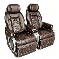 Siège de capitaine en cuir Nappa pour MPV, marron foncé, avec repose-jambes électrique inclinable, pour accessoires de réaménagement MPV
