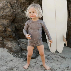 Nouvelle Collection Été : Ensemble <span class=keywords><strong>Maillot</strong></span> <span class=keywords><strong>de</strong></span> <span class=keywords><strong>Bain</strong></span> Deux Pièces pour Bébé <span class=keywords><strong>Garçon</strong></span>, Manches Longues et Short, Anti-UV, Séchage Rapide, 100% Polyester - Product Image 1