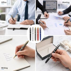 Stylo Gel Métallique Signature 0,5 mm avec Clip Or/Argent – Cadeau d'Affaires de Luxe Personnalisable avec Logo OEM - Product Image 4
