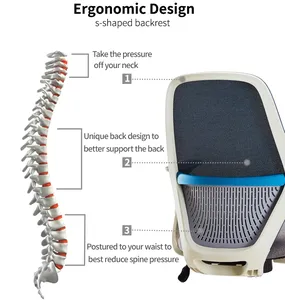Oem bán buôn midback xoay lớn cao Bàn nhân viên Ergonomic văn phòng lưới ghế nhiệm vụ với nylon bánh xe cho đồ nội thất sang trọng - Product Image 3