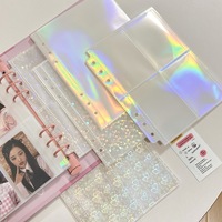 Carpeta de 6 Anillos A5 con 4, 2 y 1 Bolsillos Transparentes, Recambios de Hojas para Álbum de Fotos, Fundas para Tarjetas de Fotos, para Archivar Documentos
