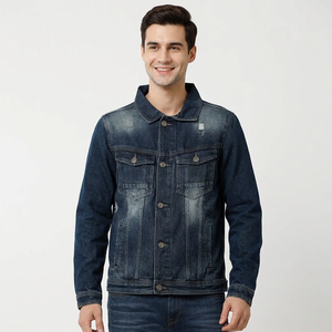 Premium Quality Custom Design Slim Fit Denim <b>Jackets</b> for <b>Men</b> High Street Breathable Full Sleeves Factory Manufactured for Fall - Product Image 1